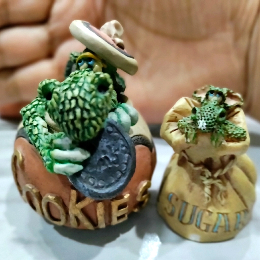 Vintage set of 2 dragon figurines hand crafted originals